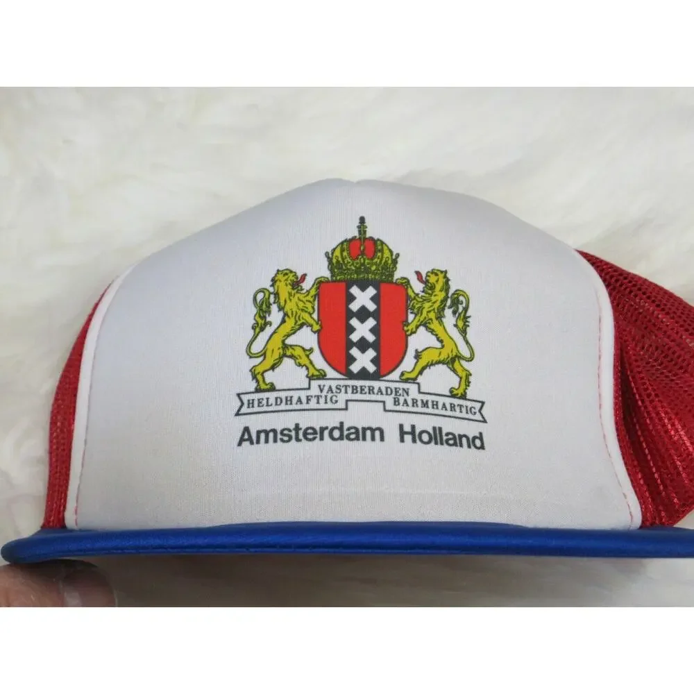 Vintage Amsterdam Holland Snapback KING CAP Hat Trucker Mesh - Appears Unworn!